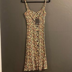 NWT Reformation persimmon a Line Midi dress